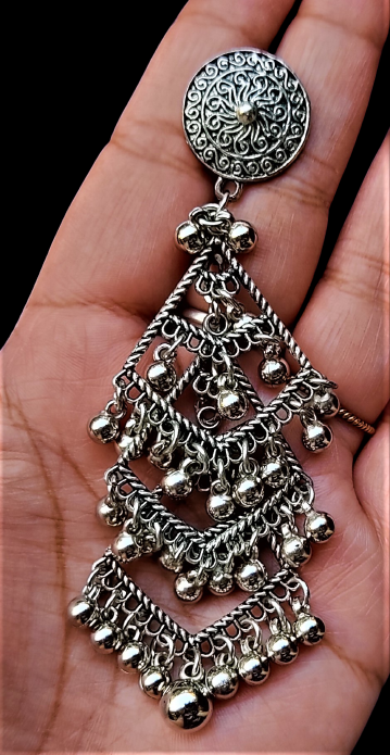 Diamond Shape Earrings with Beads Earrings Ear Rings Earrings ethnic Trincket Jewellry Jewelry Jewellery