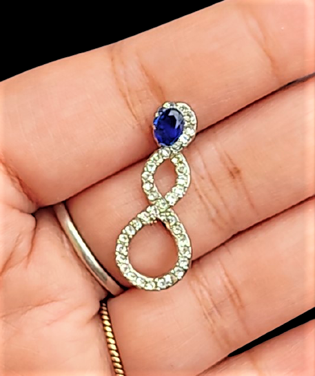 White and Blue Small Stone Pendant Set Jewelry Set party Set Trincket Jewellry Jewelry Jewellery