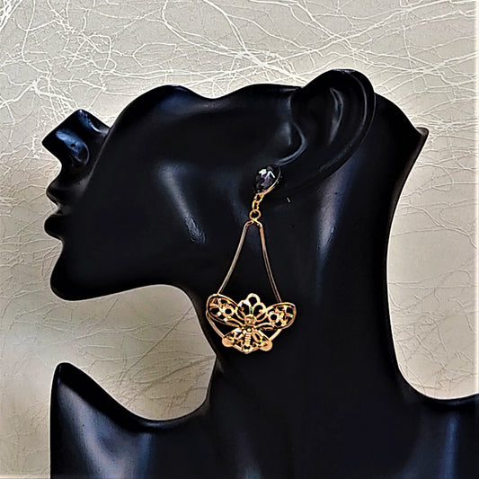 Glass Stone Butterfly Dangles Earrings Ear Rings Earrings party Trincket Jewellry Jewelry Jewellery