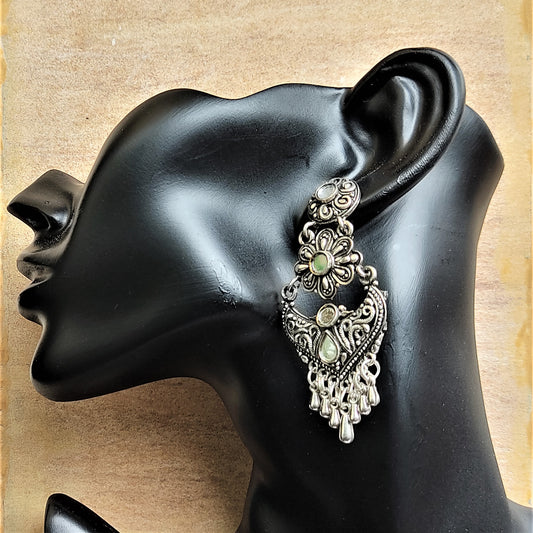 Flower carved medium chandbali Earrings Ear Rings Earrings ethnic Trincket Jewellry Jewelry Jewellery