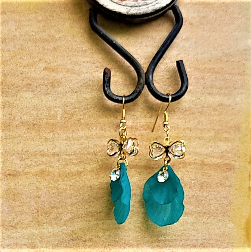 Double Leaf Danglers Turquoise Earrings casuals Ear Rings Earrings party Trincket Jewellry Jewelry Jewellery