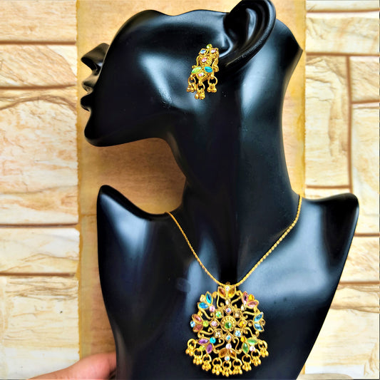 Multicolor Pendant Set Multicolor Jewelry Set ethnic Set Trincket Jewellry Jewelry Jewellery