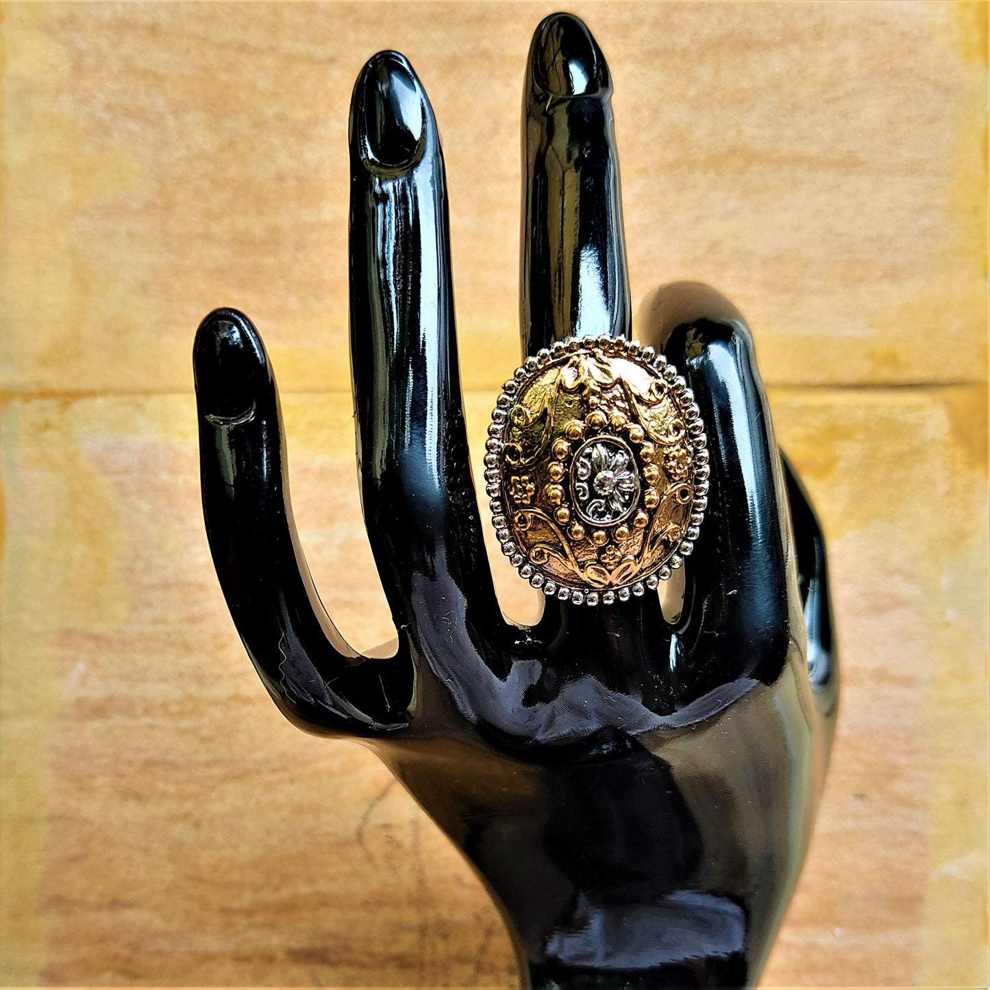 Silver and Gold Oxidized Ring (Style 15) Ring ethnic Ring Trincket Jewellry Jewelry Jewellery