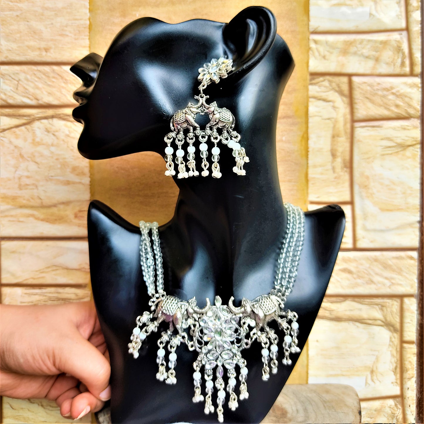 Elephant Pattern choker set Jewelry Set bead ethnic Set Trincket Jewellry Jewelry Jewellery