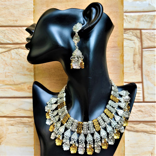 Dual tone Choker Set Jewelry Set ethnic Set Trincket Jewellry Jewelry Jewellery