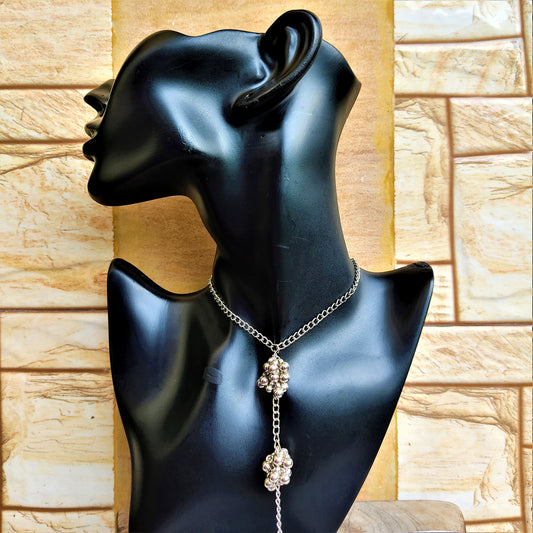 Single Chain necklace with silver beads Necklace bead ethnic Necklace Trincket Jewellry Jewelry Jewellery