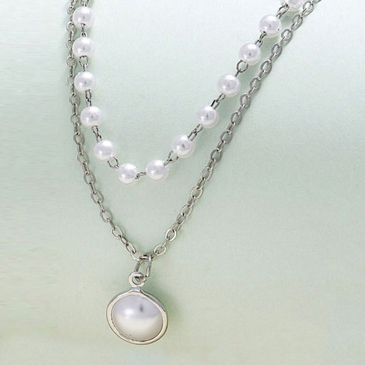 Beaded Double Chain Necklace Necklace bead casuals Necklace office party Trincket Jewellry Jewelry Jewellery