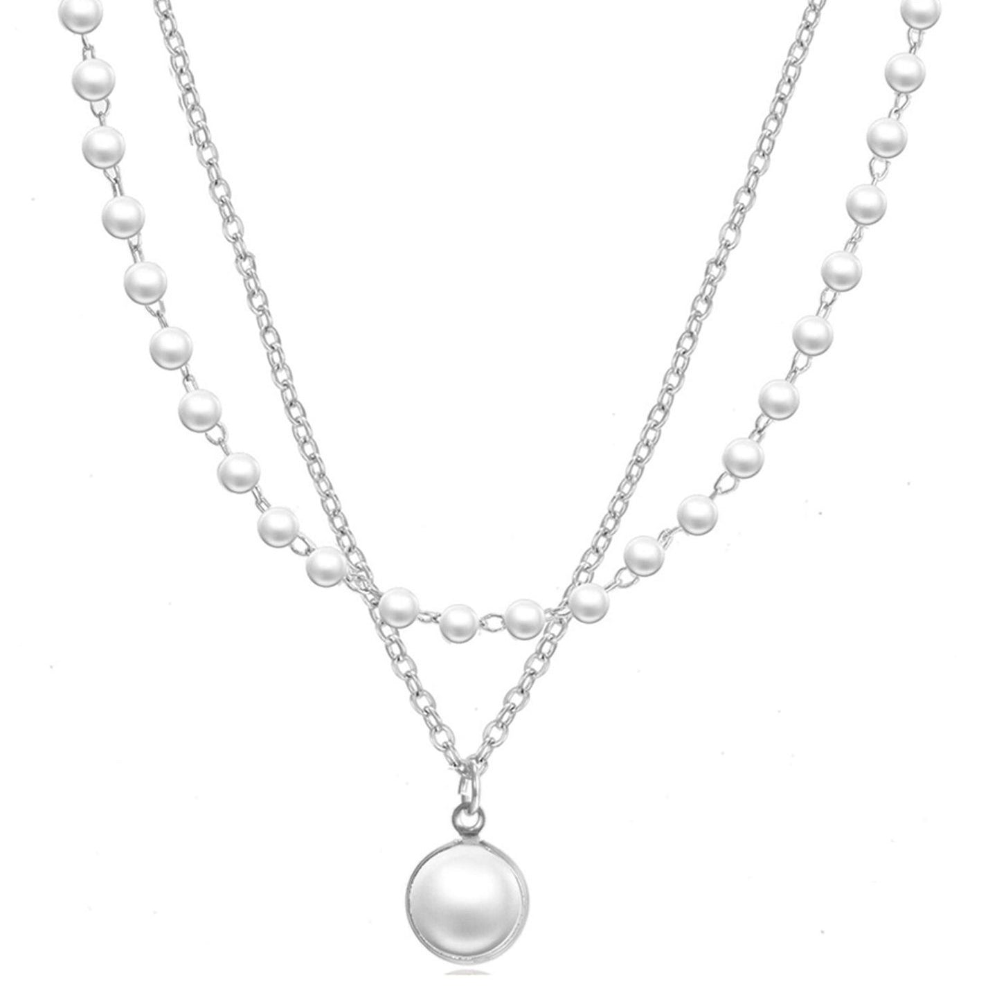 Beaded Double Chain Necklace Necklace bead casuals Necklace office party Trincket Jewellry Jewelry Jewellery