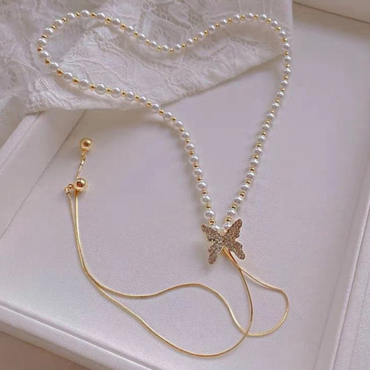 Beaded Butterfly Necklace Necklace bead casuals Necklace office party Trincket Jewellry Jewelry Jewellery