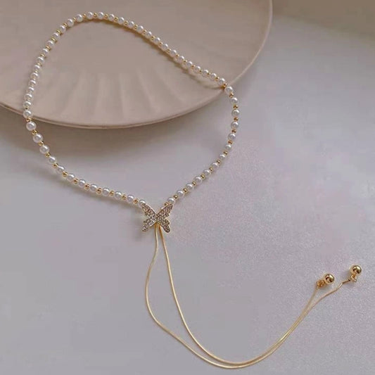 Beaded Butterfly Necklace Necklace bead casuals Necklace office party Trincket Jewellry Jewelry Jewellery