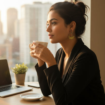 Beaded Pentagon Earrings