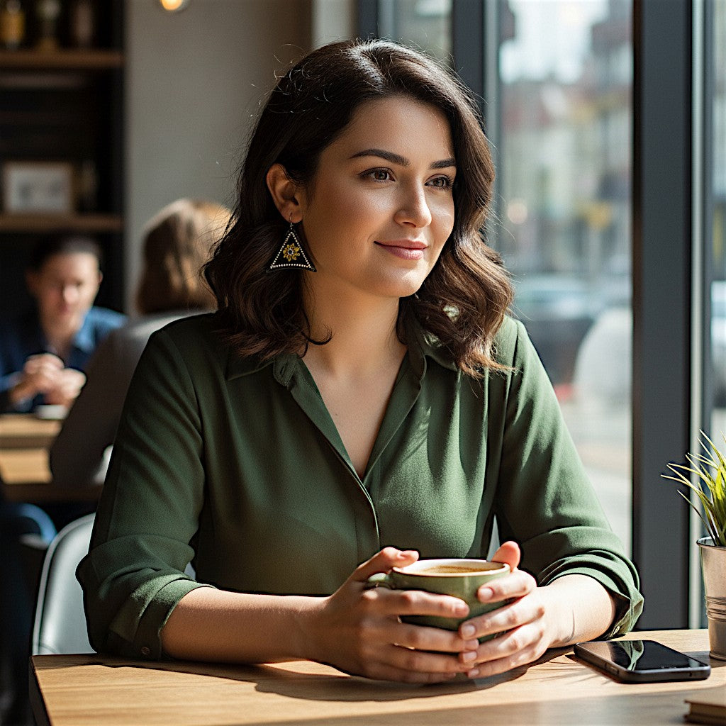 Triangle Stone Earrings Earrings casuals Ear Rings Earrings ethnic office party Trincket Jewellry Jewelry Jewellery