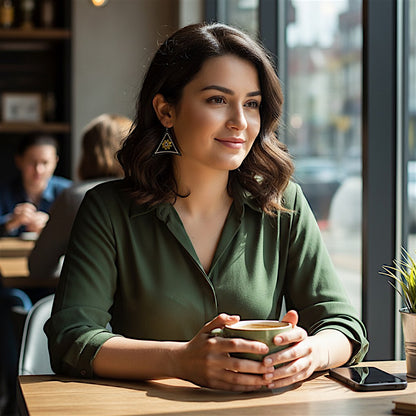 Triangle Stone Earrings Earrings casuals Ear Rings Earrings ethnic office party Trincket Jewellry Jewelry Jewellery