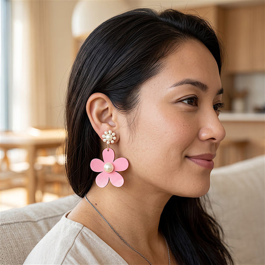 Big Flower Earrings Earrings bead casuals Ear Rings Earrings ethnic office party Trincket Jewellry Jewelry Jewellery