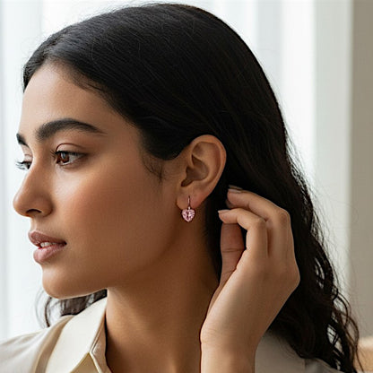 Tiny Heart Studded Hoops