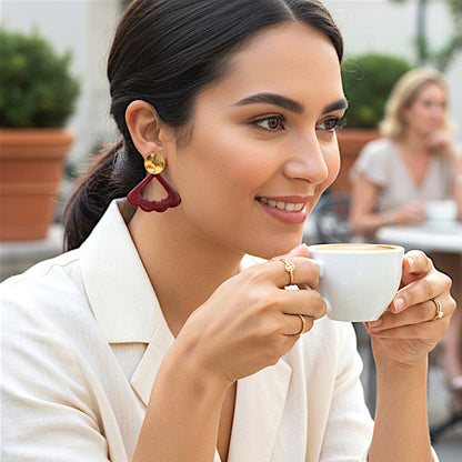 Triangle Shaped Wavy Earrings Earrings casuals Ear Rings Earrings office Trincket Jewellry Jewelry Jewellery