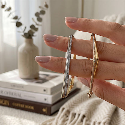Diamond Shaped Hoops Gold Earrings antitarnish Ear Rings Earrings party Trincket Jewellry Jewelry Jewellery