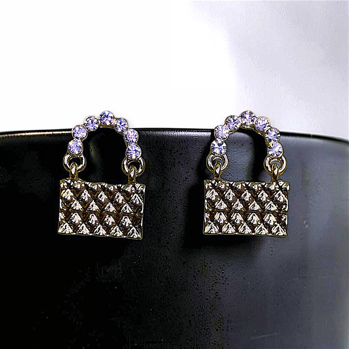 Clutch Shaped Earrings Gold Earrings casuals Ear Rings Earrings office party Trincket Jewellry Jewelry Jewellery