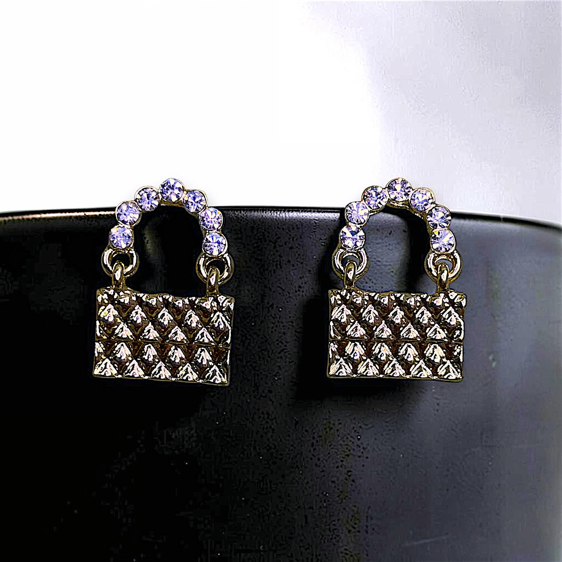 Clutch Shaped Earrings Gold Earrings casuals Ear Rings Earrings office party Trincket Jewellry Jewelry Jewellery