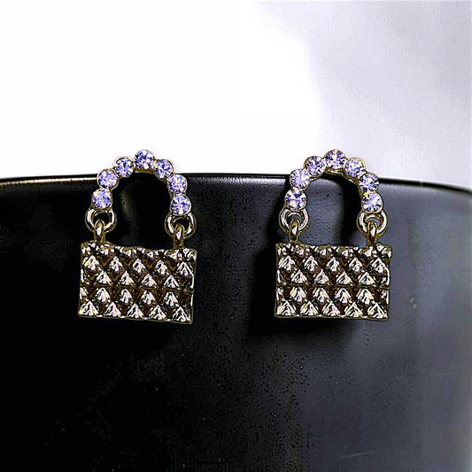 Clutch Shaped Earrings Gold Earrings casuals Ear Rings Earrings office party Trincket Jewellry Jewelry Jewellery
