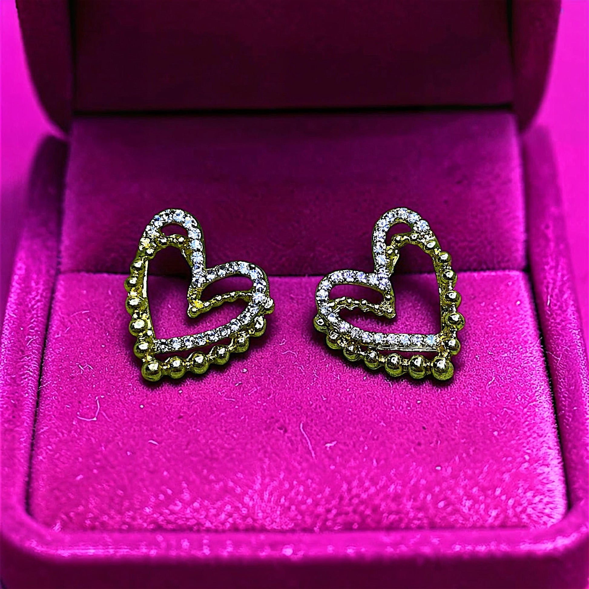 Twin Heart Earrings Gold Earrings casuals Ear Rings Earrings office party Trincket Jewellry Jewelry Jewellery