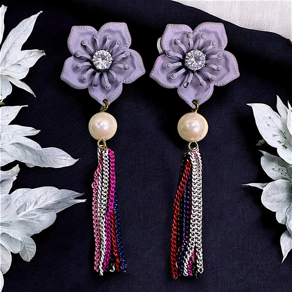 Flower and Chain Dangle Earring