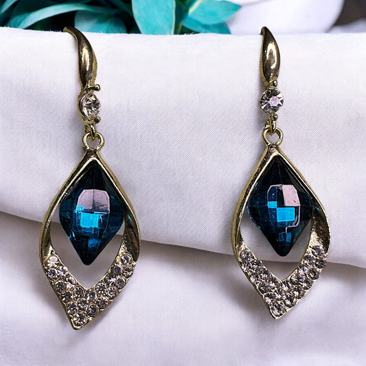 Blue Leaf Dangler Earrings Ear Rings Earrings ethnic party Trincket Jewellry Jewelry Jewellery