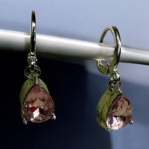 Pink Drops Crystal Earrings