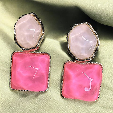 Pink Enamel Earrings