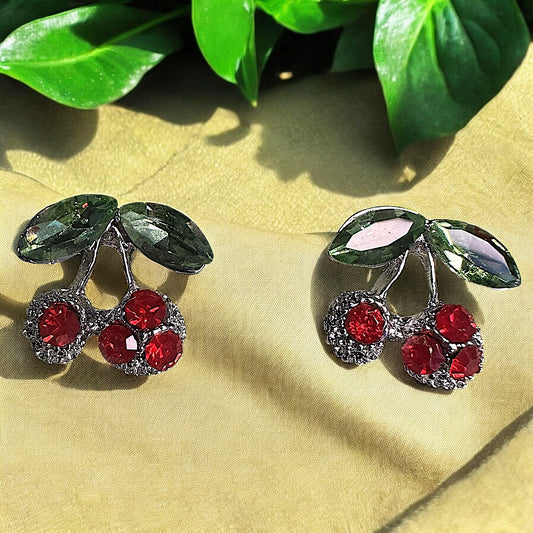 Red Cherry Studs Earrings casuals Ear Rings Earrings ethnic office party Trincket Jewellry Jewelry Jewellery
