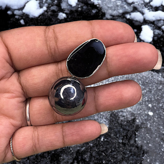 Black Ball Studs Earrings bead casuals Ear Rings Earrings ethnic office party Trincket Jewellry Jewelry Jewellery