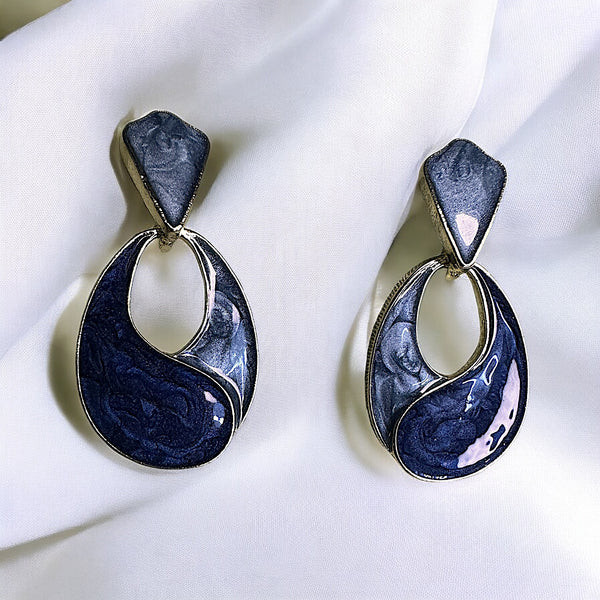 Blue Whirlpool Earrings