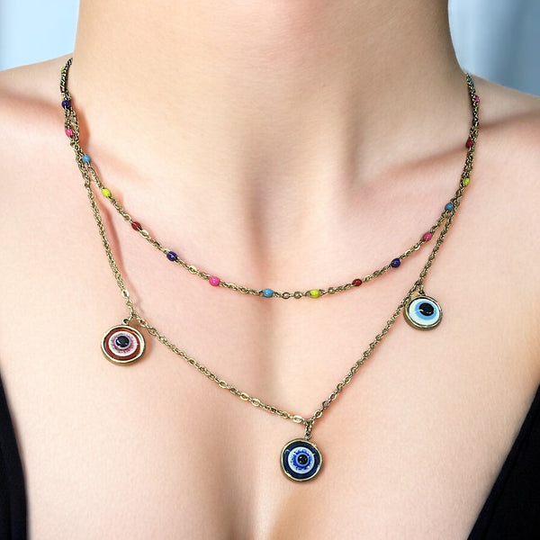 Evil Eye Layered Necklace