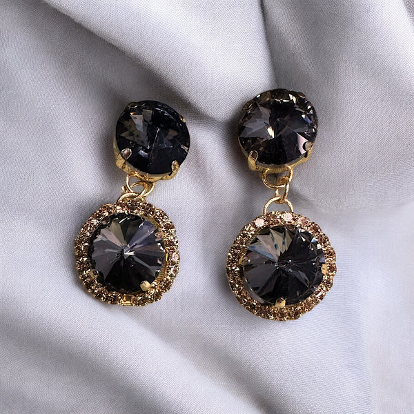 Circular Glass Stone Earrings