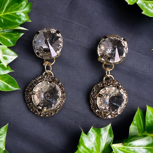 Circular Glass Stone Earrings