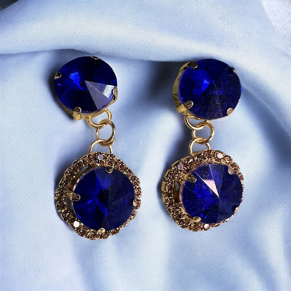 Circular Glass Stone Earrings