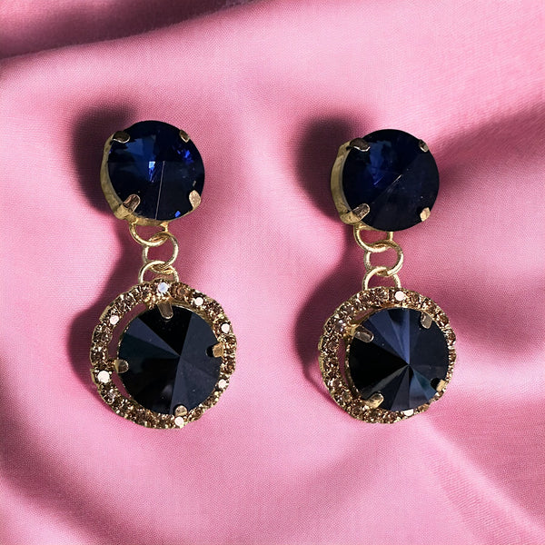 Circular Glass Stone Earrings