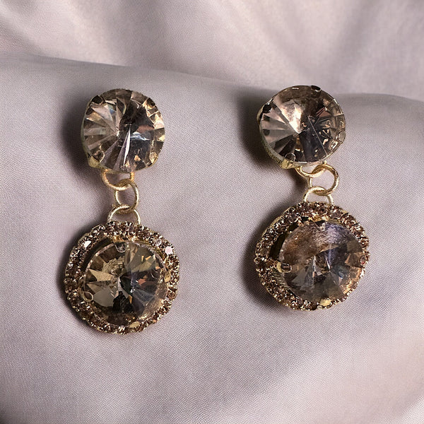 Circular Glass Stone Earrings