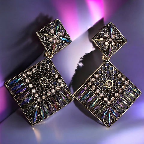 Diamond Rice Bead Earrings