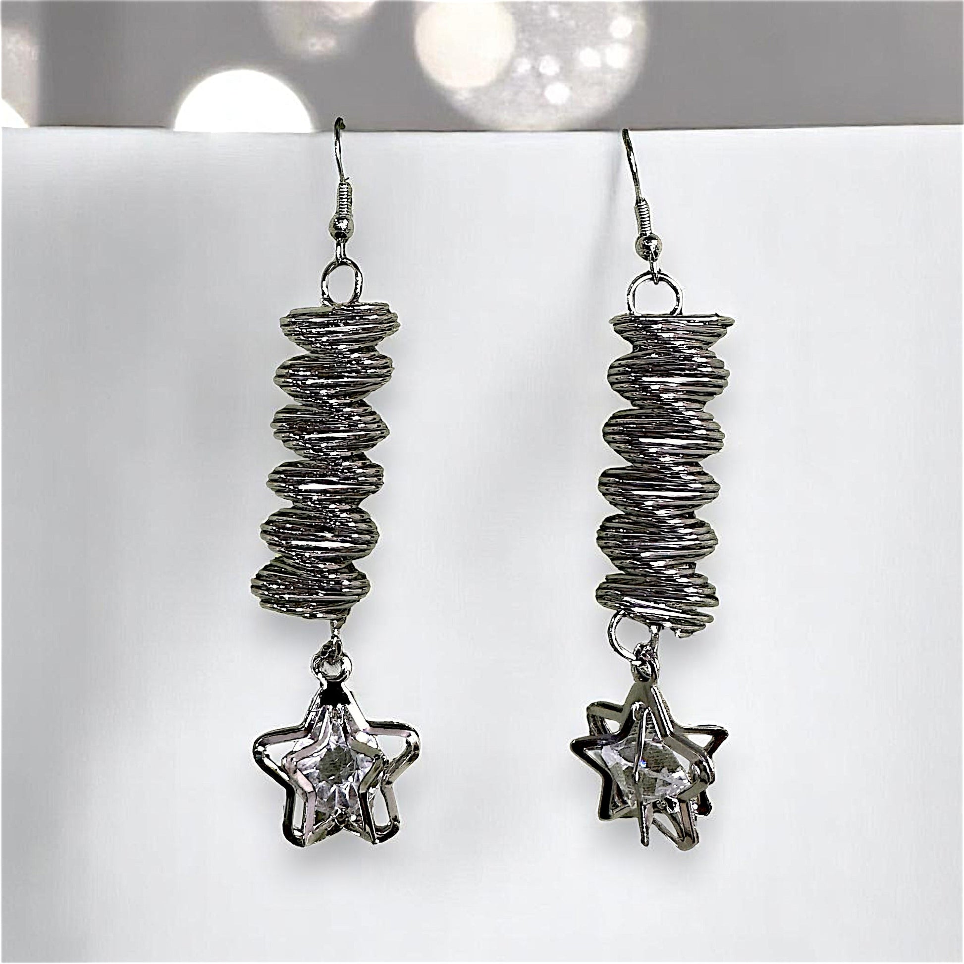 Spiral Metal Earrings Silver Star Earrings Ear Rings Earrings party Trincket Jewellry Jewelry Jewellery