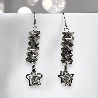 Spiral Metal Earrings Silver Star Earrings Ear Rings Earrings party Trincket Jewellry Jewelry Jewellery