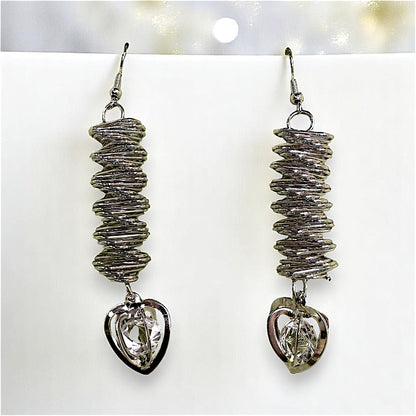 Spiral Metal Earrings Silver Heart Earrings Ear Rings Earrings party Trincket Jewellry Jewelry Jewellery