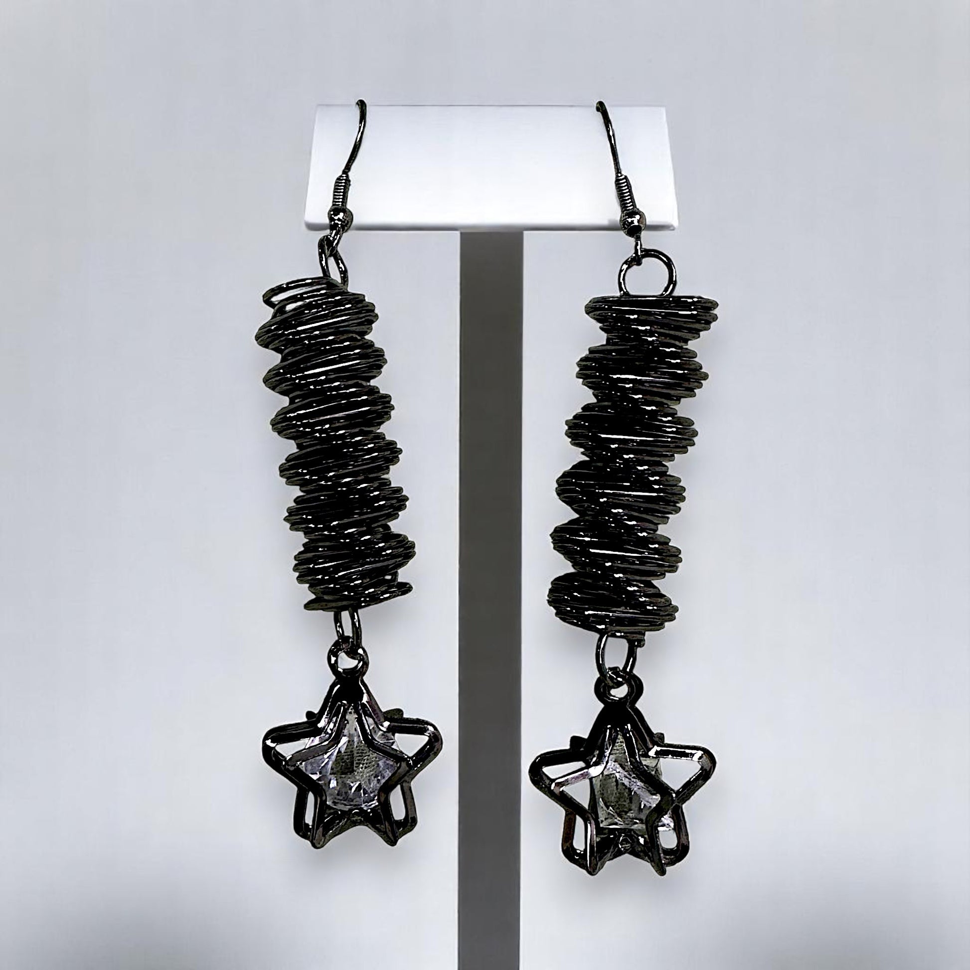 Spiral Metal Earrings Black Earrings Ear Rings Earrings party Trincket Jewellry Jewelry Jewellery