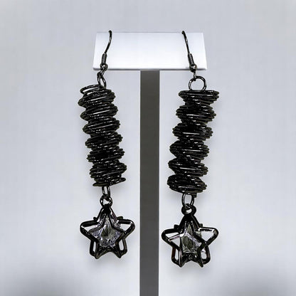 Spiral Metal Earrings Black Earrings Ear Rings Earrings party Trincket Jewellry Jewelry Jewellery