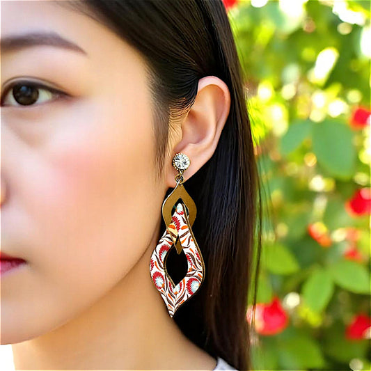 Wooden Pattern Earrings