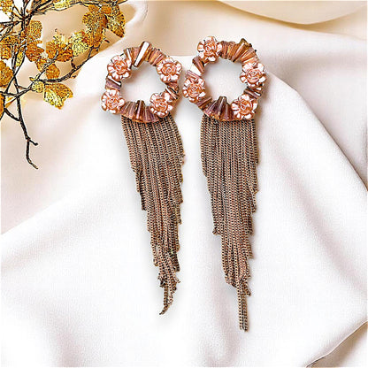 Rose Beads Korean Dangler Beige Earrings bead Ear Rings Earrings party Trincket Jewellry Jewelry Jewellery