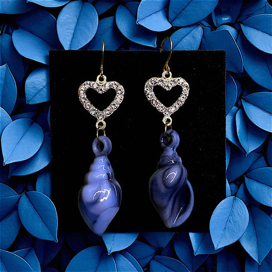 Sea Shell Earrings Blue Earrings casuals Ear Rings Earrings office party Trincket Jewellry Jewelry Jewellery