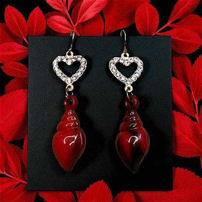 Sea Shell Earrings Red Earrings casuals Ear Rings Earrings office party Trincket Jewellry Jewelry Jewellery