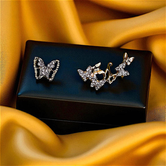 Korean Butterfly Clip On Earrings Gold Earrings Ear Rings Earrings party Trincket Jewellry Jewelry Jewellery