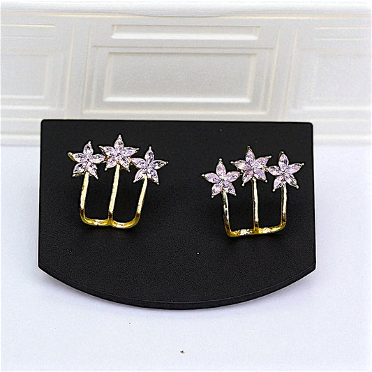 Trio Star Tops Gold Earrings AD casuals Ear Rings Earrings office party Trincket Jewellry Jewelry Jewellery